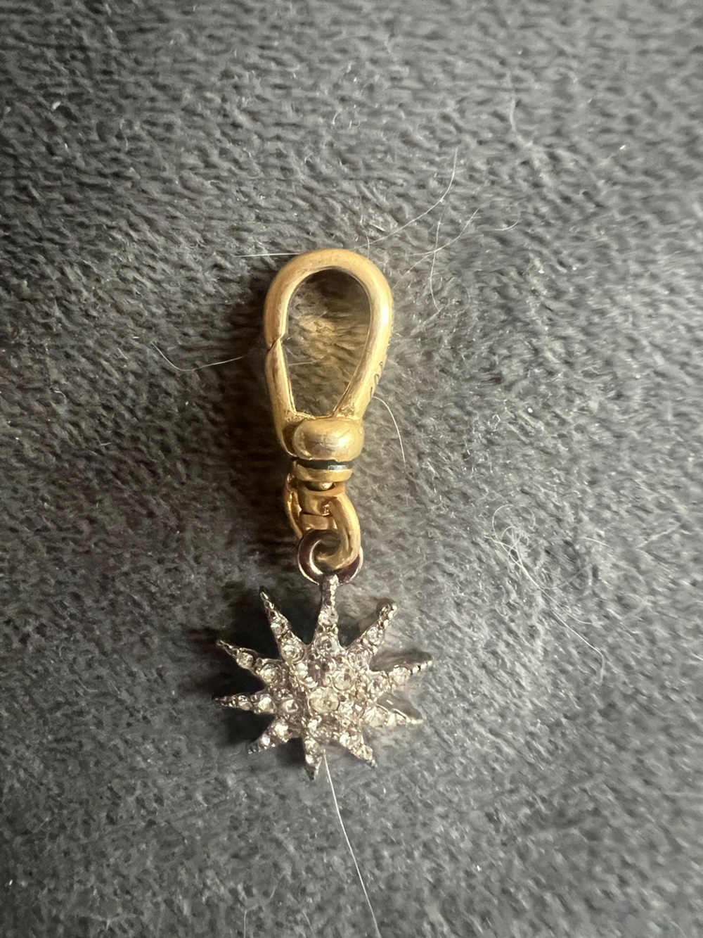 Lulu Frost Starburst Crystals Charm Pendant in Gold Tone- mini
